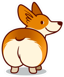 Welsh Corgi Butt Sticker