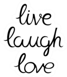 Live Laugh Love Calligraphy Hand Drawn Sticker