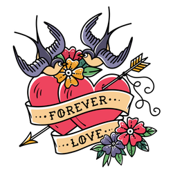 Forever Love Classic Tattoo Sticker