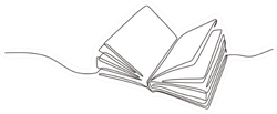 Line Drawing Open Book With Flying Pages Sticker