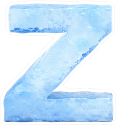 Ice Font Letter Z Sticker