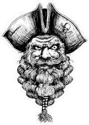 Bearded Pirate Illustration Sticker