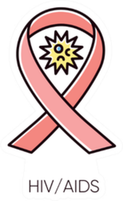 Hiv, Aids Human Immunodeficiency Virus Awareness Ribbon Sticker