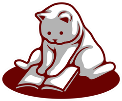 Cute Cat Reading A Book Cartoon Illustration Sticker