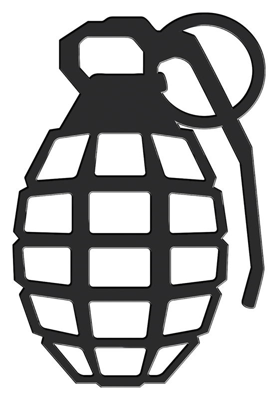 Grenade 3D Matte Black Sticker