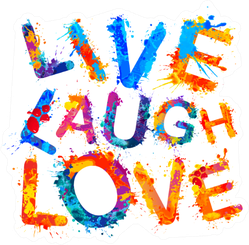 Live. Laugh. Love. Splash Paint Sticker