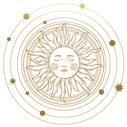 The Sun Orbits With Stars Golden Tattoo Sticker