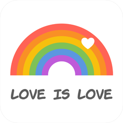 Love Is Love Rainbow With Heart Sticker