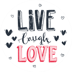 Hand Drawn Romantic Lettering Live Laugh Love Sticker
