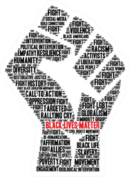 Black Lives Matter Word Cloud Fist Sticker