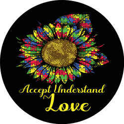 Autism Awareness Accept, Understand, Love Flower Sticker