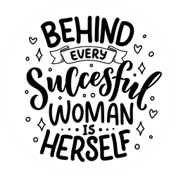 Behind Every Successful Woman Is Herself Sticker