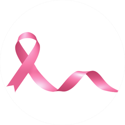 Realistic Pink Ribbon Of Breast Cancer Awareness Sticker