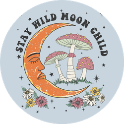 Celestial Mushroom "Stay Wild Moon Child" Sticker