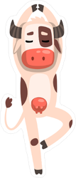 Funny Dancing Cow Sticker