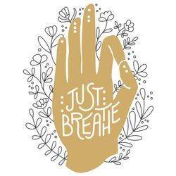 Just Breathe Hand Illustration Sticker