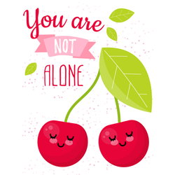 You are Not Alone Cherry Illustration Sticker