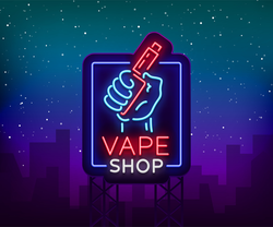 Neon Vape Shop Sign Sticker