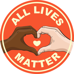 Heart Hands All Lives Matter Circle Sticker