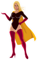 Female Superhero Presenting Sticker