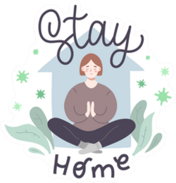 Stay Home Illustration Sticker
