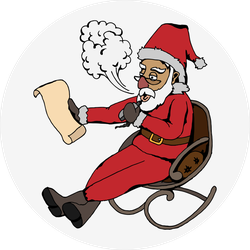 Santa With Vape In Rocking Chair Sticker