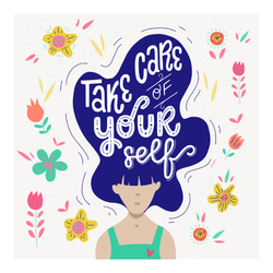 Take Care of Yourself Square Illustration Sticker