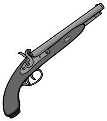 Black Powder Gun Illustration Sticker