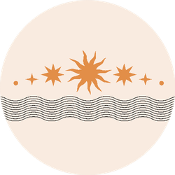 Bohemian Sun and Line Design Sticker