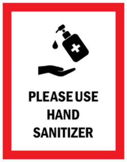 Please Use Hand Sanitizer Symbol Sticker