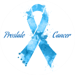 Blue Ribbon Prostate Cancer Illustration Sticker