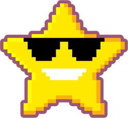 Pixel Art Star With Sunglasses Sticker