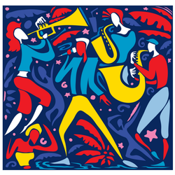 Abstract Jazz Art Music Band Sticker