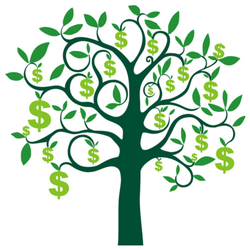 Illustration of Dollar Sign Money Tree Sticker