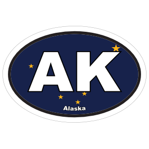 Alaska Ak State Flag Oval Magnet