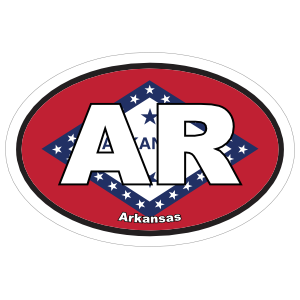 Arkansas Ar State Flag Oval Magnet