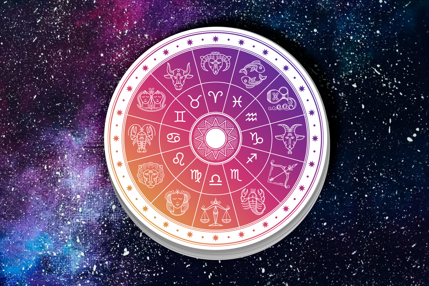 Beautiful Astrology Chart Sticker.