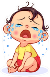 Cartoon Crying Baby Sticker