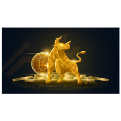Golden Bullish Trend Bitcoin Sticker