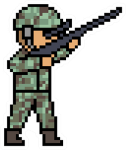 Pixel Art Soldier Sticker