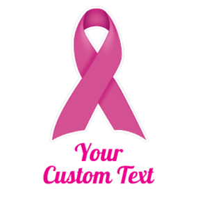 Custom Thick Pink Ribbon Multi-Color Transfer Sticker