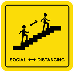 Social Distancing Stairs Sticker