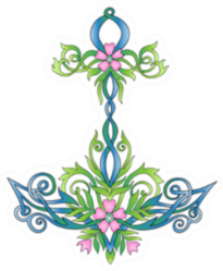 Beautiful Ornate Anchor Wreathed With Flowers Sticker