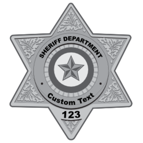 Custom Silver Sheriff Badge Magnet