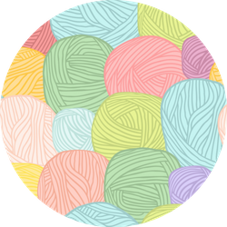 Colorful Pattern With Knitting Yarn Sticker
