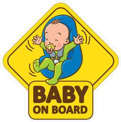 Baby Boy in Car Seat on Board Sticker