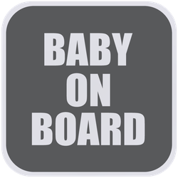 Baby On Board Grey Icon Sticker
