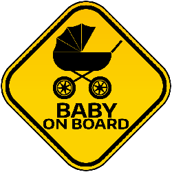 Baby On Board Sign With Child Carriage Sticker