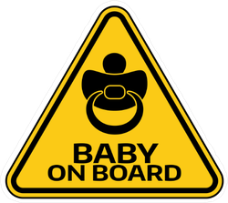 Baby On Board Sign With Child Pacifier Sticker