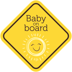 Baby On Board  With Sun Sticker